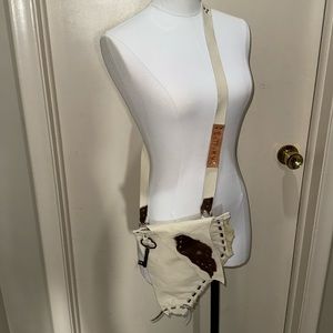 Off white leather crossbody